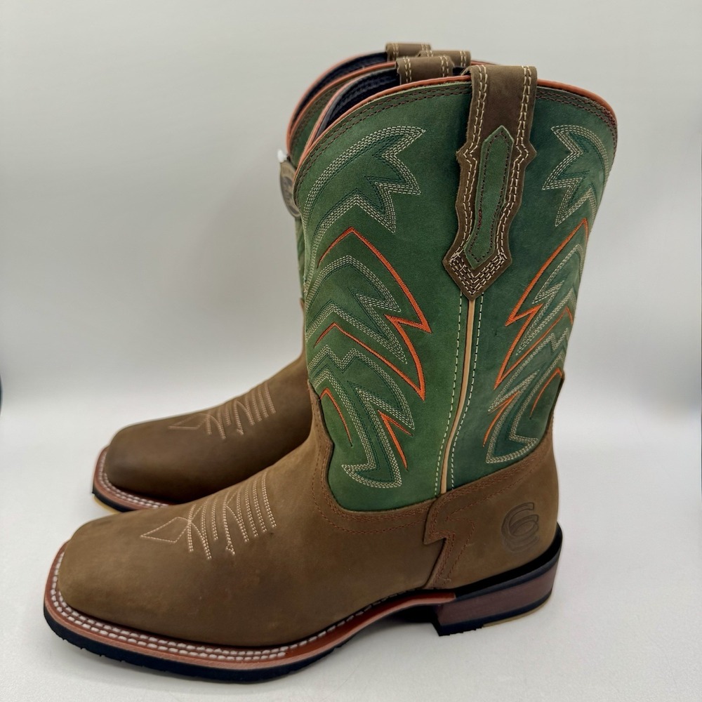 Dan Post Arrowhead Performance Boots Men's Size 12 D Brown Green Leather - Picture 10 of 16